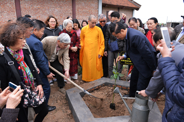 Hưng Yên: Trồng cây Bồ đề thỉnh từ Myanma tại chùa Hoàng Lê