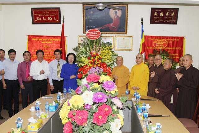 Lãnh đạo các cơ quan ban ngành chúc mừng Phật đản BTS GHPGVN Tp Hà Nội PL 2563-DL.2019
