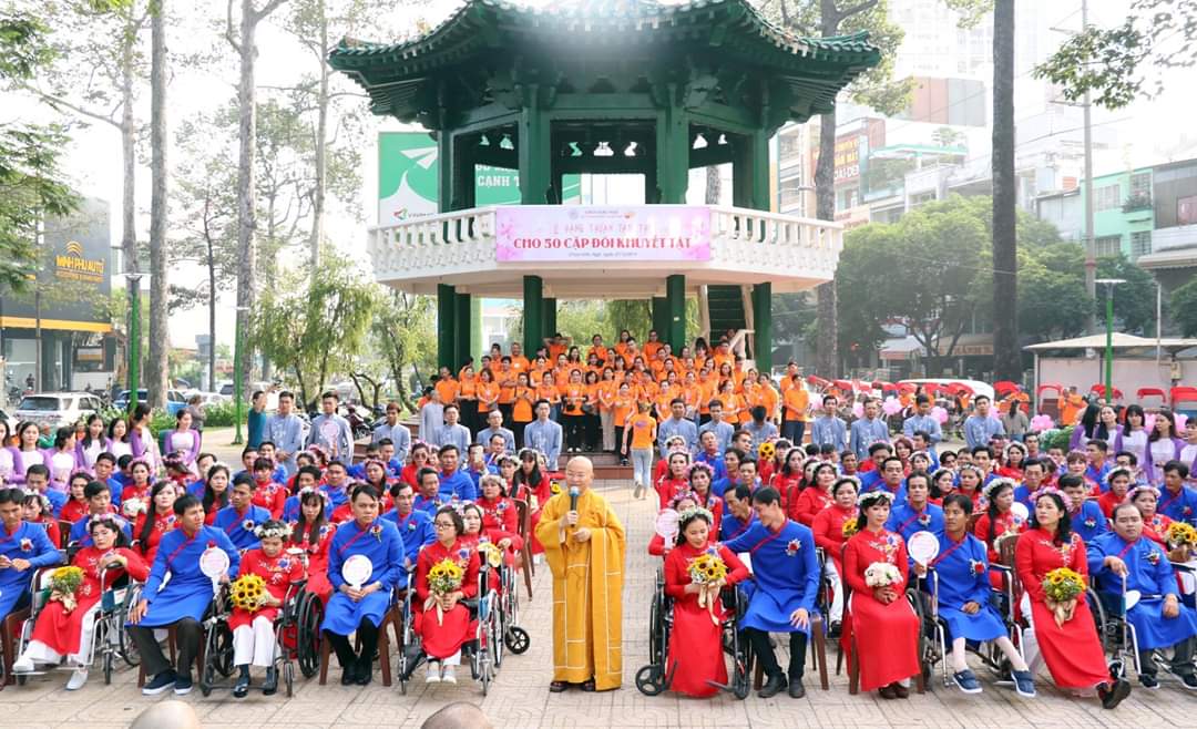 TP.HCM: Chùa Giác Ngộ tổ chức Lễ Hằng Thuận tập thể cho 50 cặp đôi người khuyết tật