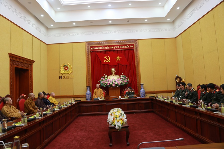 Hà Nội: Trung ương Giáo hội Phật giáo Việt Nam chúc Tết Bộ Công An nhân dịp Tết Canh Tý 2020