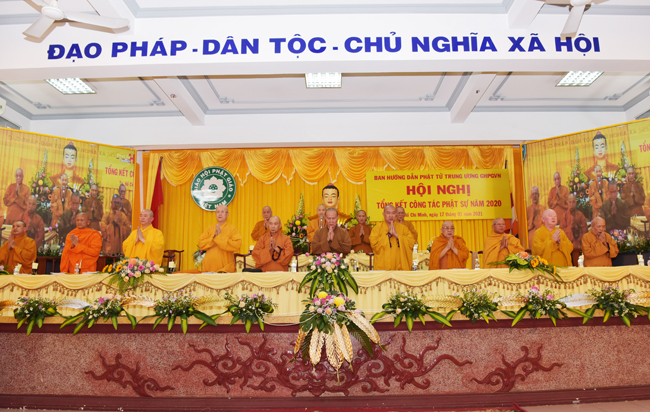 TP. HCM:  Ban Hướng dẫn Phật tử Trung ương GHPGVN đã tổ chức Hội nghị tổng kết Phật sự năm 2020 và đề ra phương hướng hoạt động năm 2021