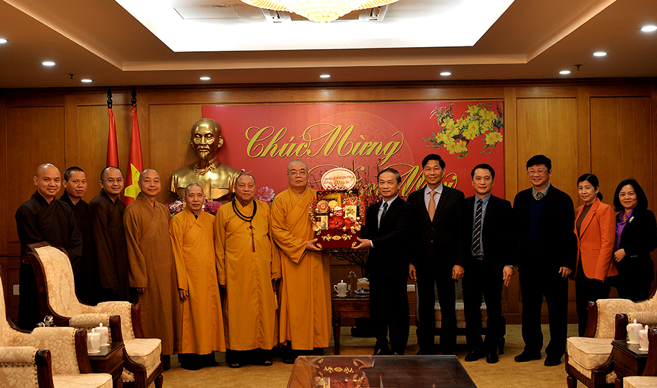 Hà Nội: Trung ương Giáo Hội Phật giáo Việt Nam chúc tết các cơ quan Trung ương nhân dịp đón năm mới Quý Mão – 2023.