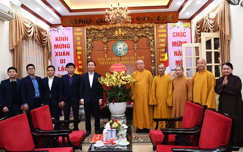 Hà Nội: Ban Tôn giáo chính Phủ  đến thăm, chúc Tết Nguyên đán Quý Mão – 2023 Giáo Hội Phật giáo Việt Nam.