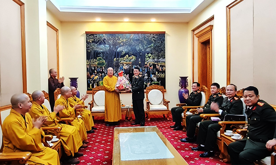 Hà Nội: Hội đồng Trị sự Giáo hội Phật giáo Việt Nam thăm và chúc Tết Xuân Quý mão - 2023 Bộ Công an