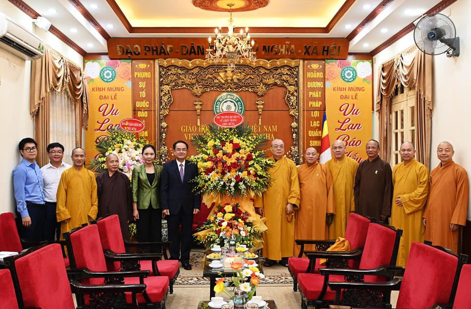 Thứ trưởng Bộ Nội vụ Vũ Chiến Thắng chúc mừng Trung ương Giáo hội Phật giáo Việt Nam nhân đại lễ Vu lan PL. 2567 – DL. 2023