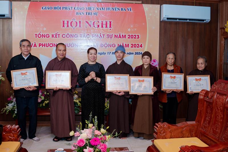 BTS GHPGVN huyện Ba Vì tổ chức Hội nghị Tổng kết công tác Phật sự năm 2023