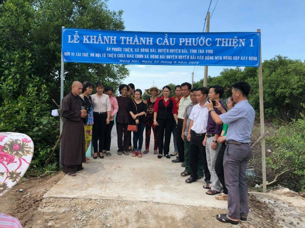 Trà Vinh: Chùa Giác Chơn tổ chức Khánh thành cầu Phước Thiện I tại huyện Duyên Hải