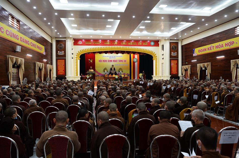 Nam Định: Ban Trị sự GHPGVN tỉnh tổ chức Hội nghị Sinh hoạt Tăng sự